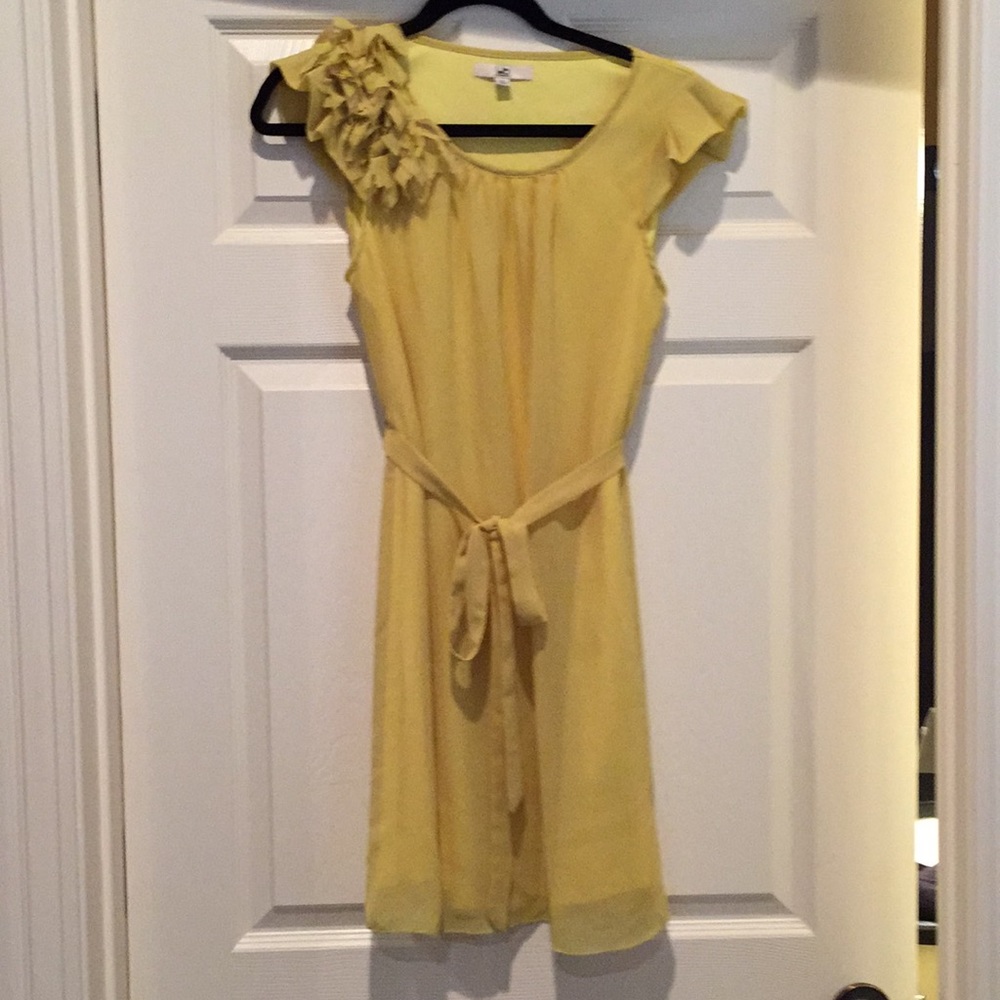 Yellow sundress with shoulder detail